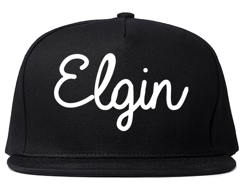 Elgin Texas TX Script Mens Snapback Hat Black