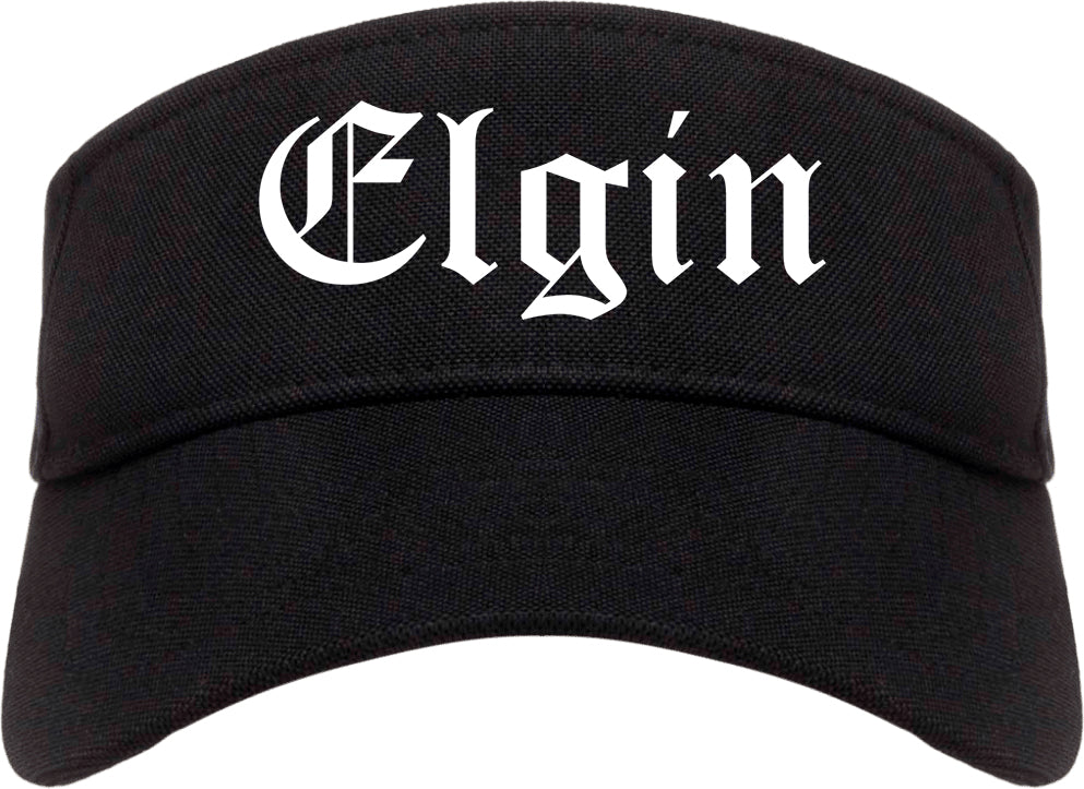 Elgin Texas TX Old English Mens Visor Cap Hat Black