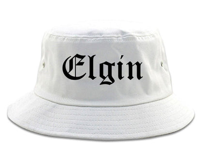 Elgin Texas TX Old English Mens Bucket Hat White