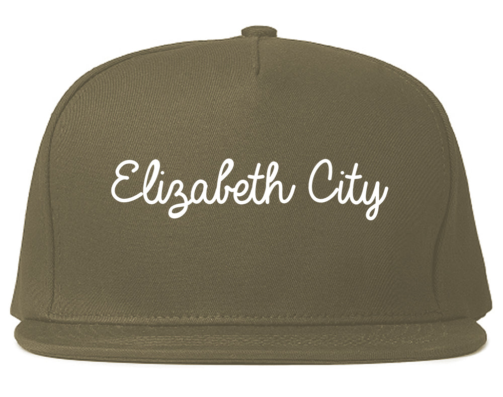 Elizabeth City North Carolina NC Script Mens Snapback Hat Grey
