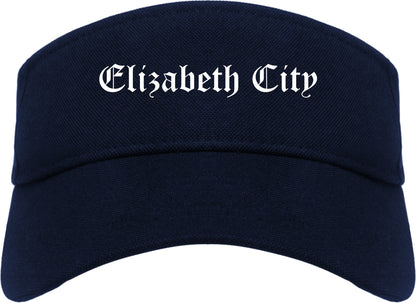 Elizabeth City North Carolina NC Old English Mens Visor Cap Hat Navy Blue
