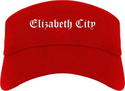 Elizabeth City North Carolina NC Old English Mens Visor Cap Hat Red