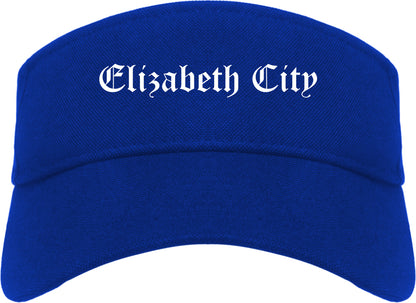 Elizabeth City North Carolina NC Old English Mens Visor Cap Hat Royal Blue