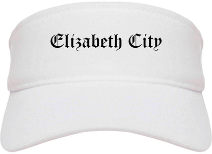 Elizabeth City North Carolina NC Old English Mens Visor Cap Hat White