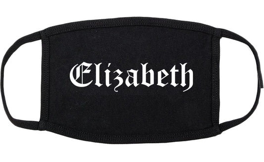 Elizabeth New Jersey NJ Old English Cotton Face Mask Black