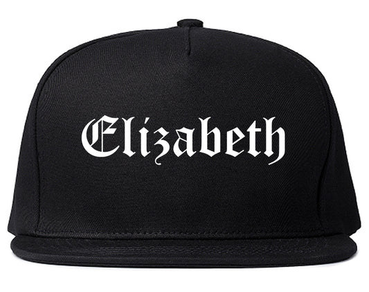 Elizabeth New Jersey NJ Old English Mens Snapback Hat Black