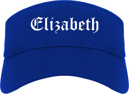Elizabeth New Jersey NJ Old English Mens Visor Cap Hat Royal Blue