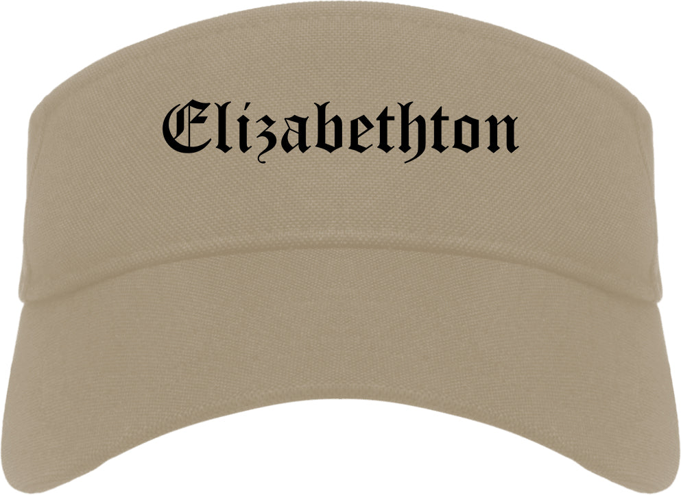Elizabethton Tennessee TN Old English Mens Visor Cap Hat Khaki