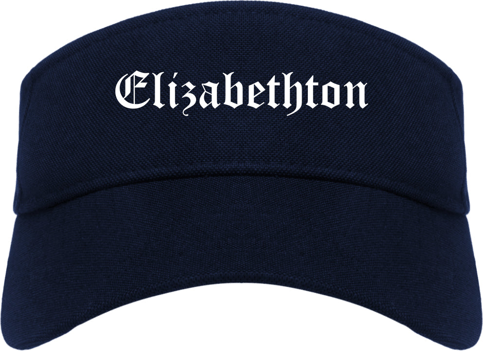 Elizabethton Tennessee TN Old English Mens Visor Cap Hat Navy Blue