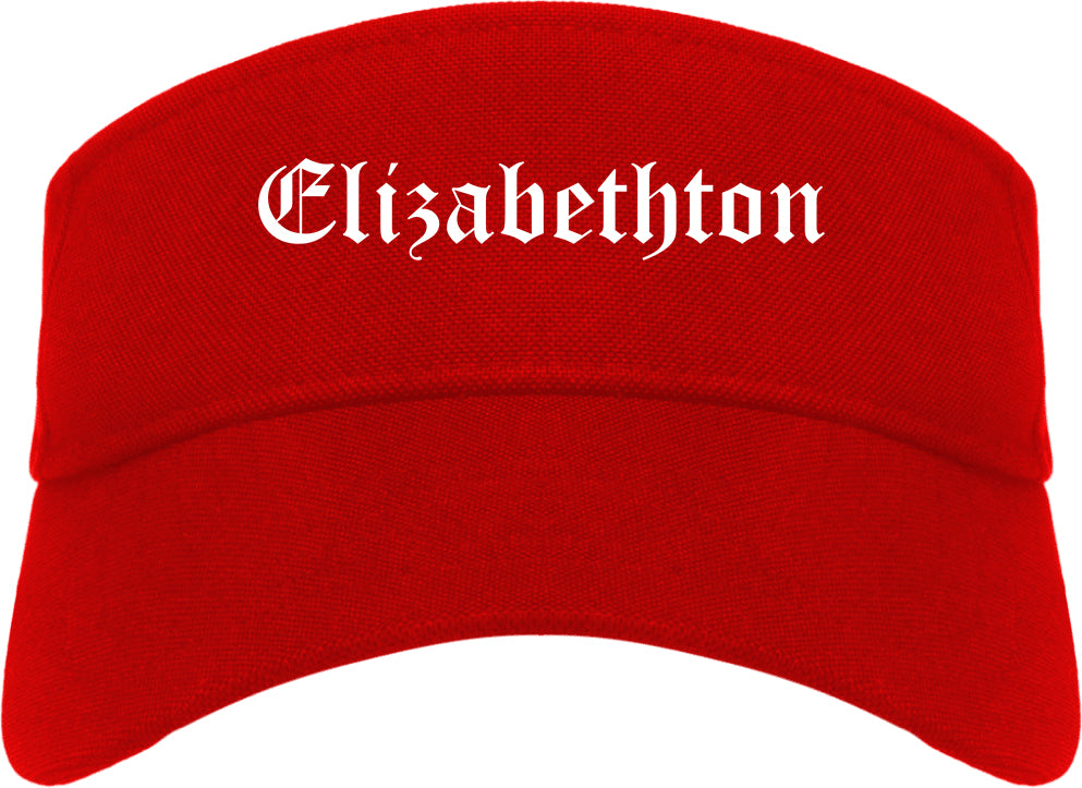 Elizabethton Tennessee TN Old English Mens Visor Cap Hat Red