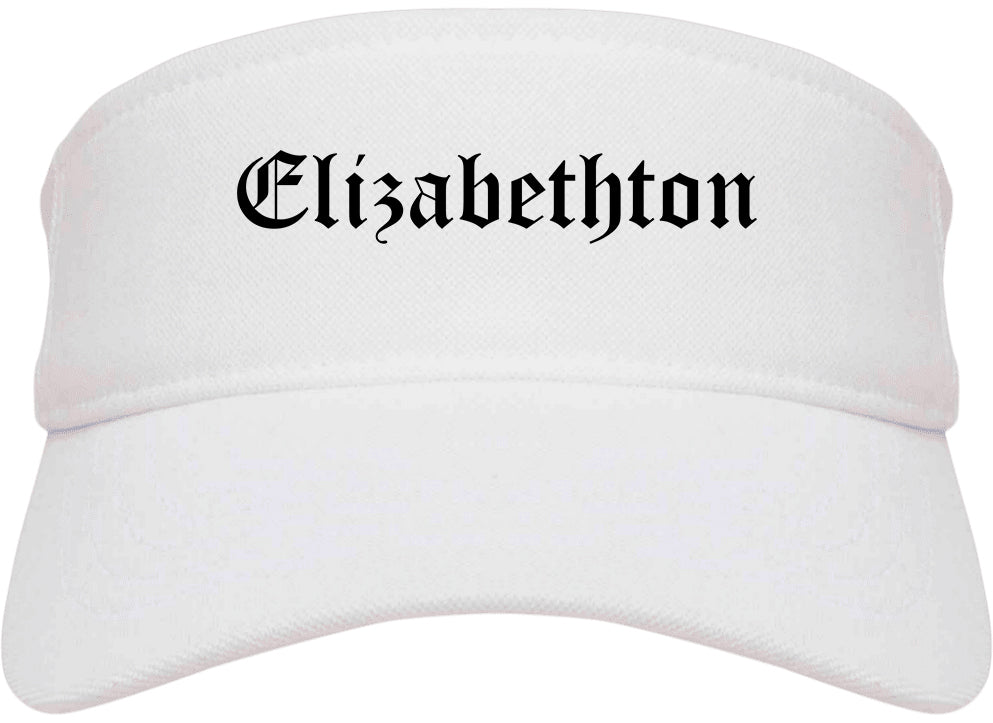 Elizabethton Tennessee TN Old English Mens Visor Cap Hat White