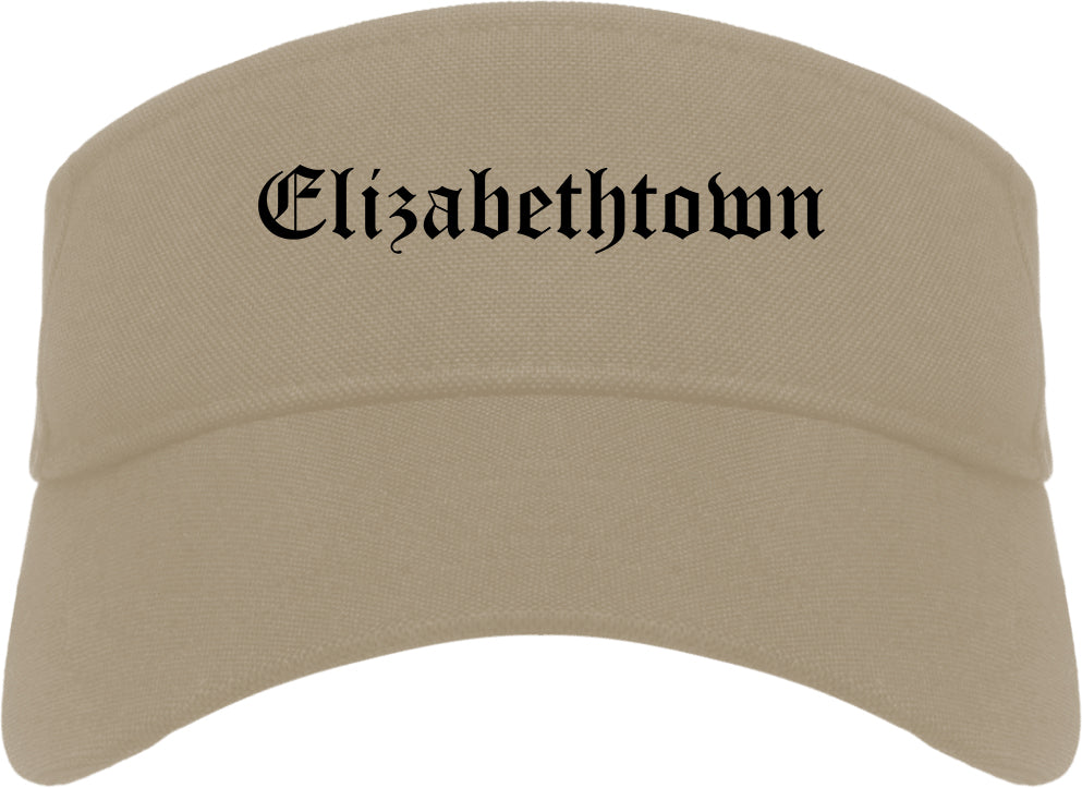 Elizabethtown Kentucky KY Old English Mens Visor Cap Hat Khaki