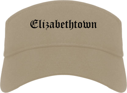 Elizabethtown Kentucky KY Old English Mens Visor Cap Hat Khaki