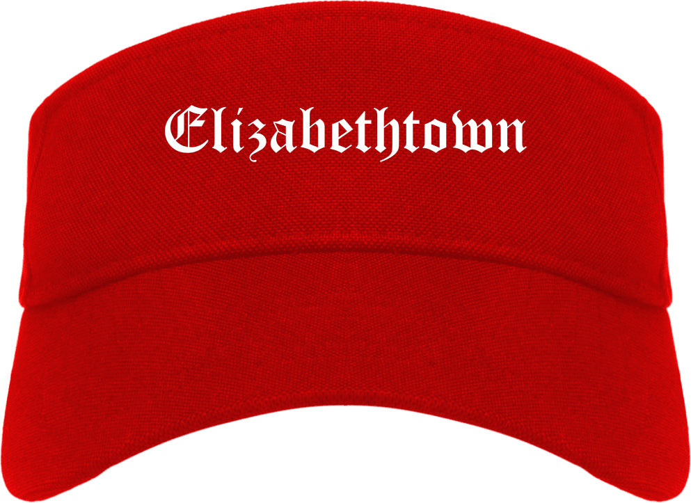 Elizabethtown Kentucky KY Old English Mens Visor Cap Hat Red