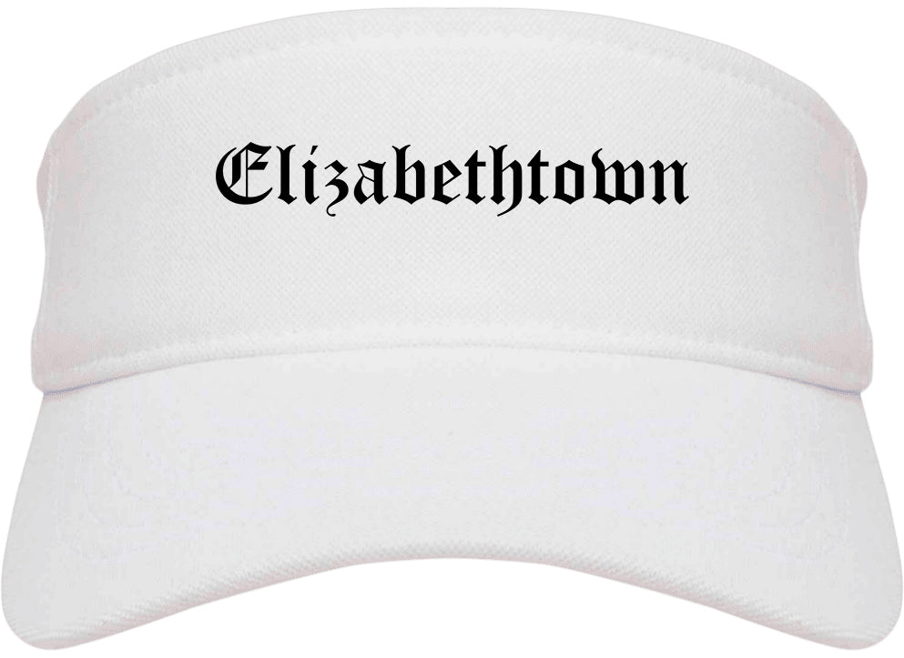 Elizabethtown Kentucky KY Old English Mens Visor Cap Hat White