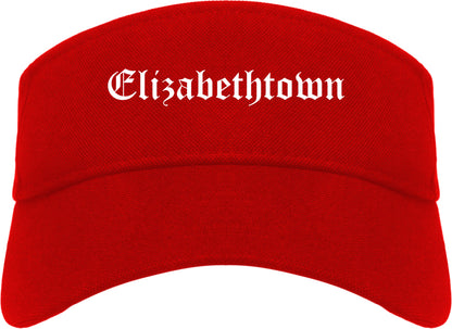 Elizabethtown Pennsylvania PA Old English Mens Visor Cap Hat Red