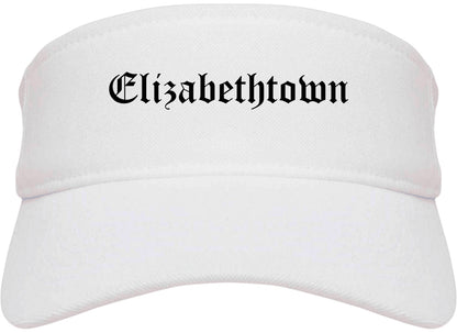 Elizabethtown Pennsylvania PA Old English Mens Visor Cap Hat White