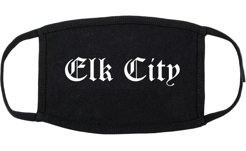 Elk City Oklahoma OK Old English Cotton Face Mask Black