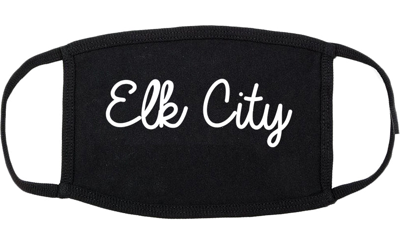 Elk City Oklahoma OK Script Cotton Face Mask Black
