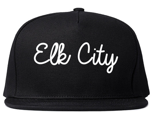 Elk City Oklahoma OK Script Mens Snapback Hat Black