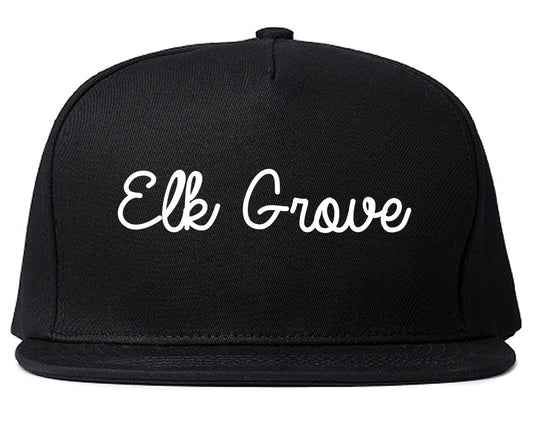 Elk Grove California CA Script Mens Snapback Hat Black