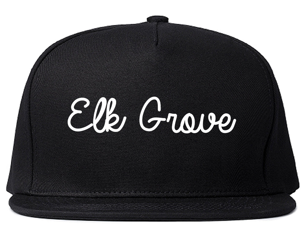 Elk Grove California CA Script Mens Snapback Hat Black