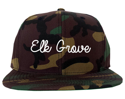 Elk Grove California CA Script Mens Snapback Hat Army Camo