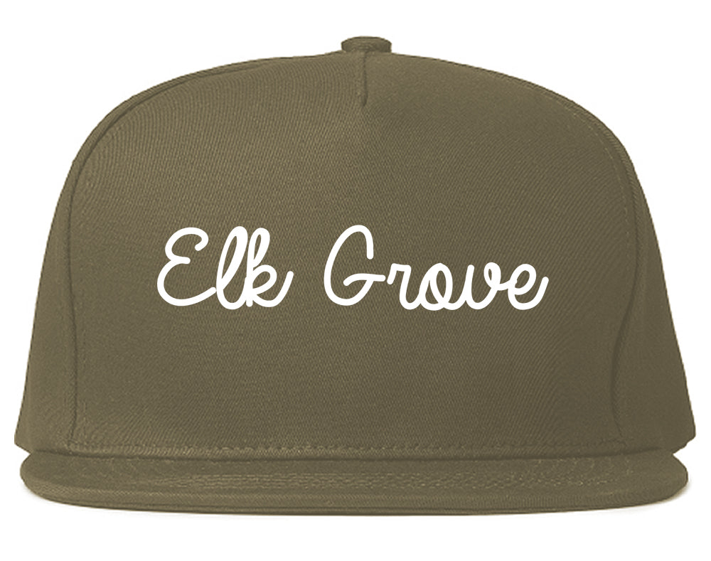 Elk Grove California CA Script Mens Snapback Hat Grey