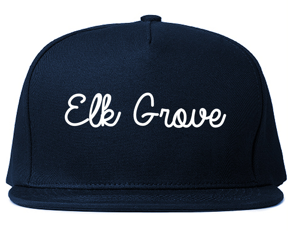 Elk Grove California CA Script Mens Snapback Hat Navy Blue