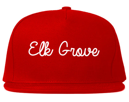 Elk Grove California CA Script Mens Snapback Hat Red