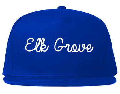 Elk Grove California CA Script Mens Snapback Hat Royal Blue