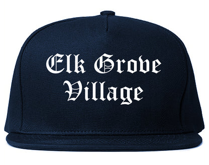 Elk Grove Village Illinois IL Old English Mens Snapback Hat Navy Blue