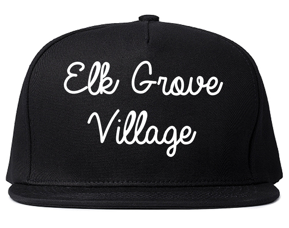 Elk Grove Village Illinois IL Script Mens Snapback Hat Black