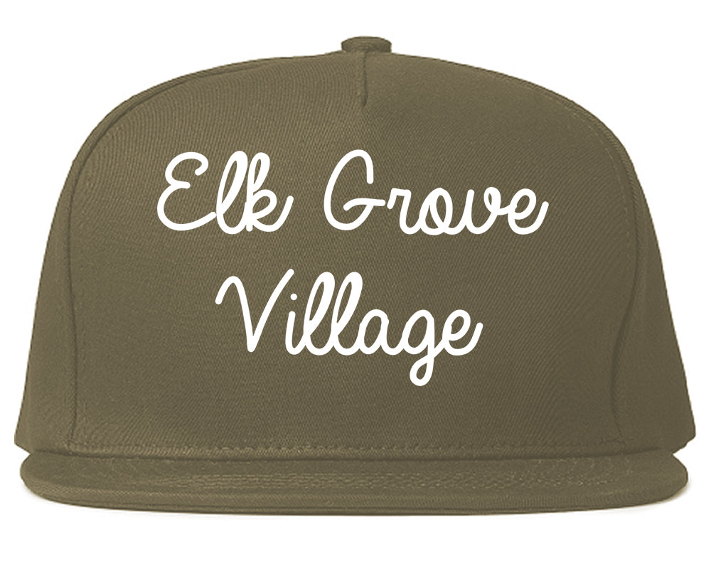 Elk Grove Village Illinois IL Script Mens Snapback Hat Grey