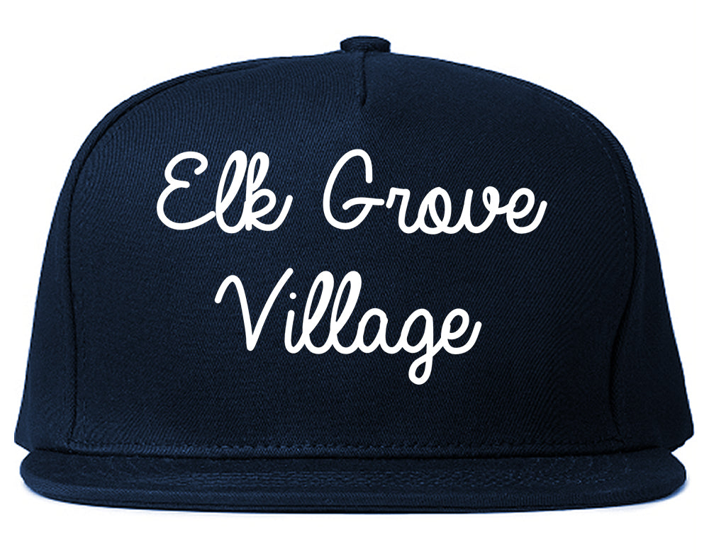 Elk Grove Village Illinois IL Script Mens Snapback Hat Navy Blue