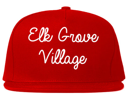 Elk Grove Village Illinois IL Script Mens Snapback Hat Red