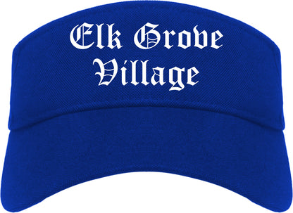 Elk Grove Village Illinois IL Old English Mens Visor Cap Hat Royal Blue