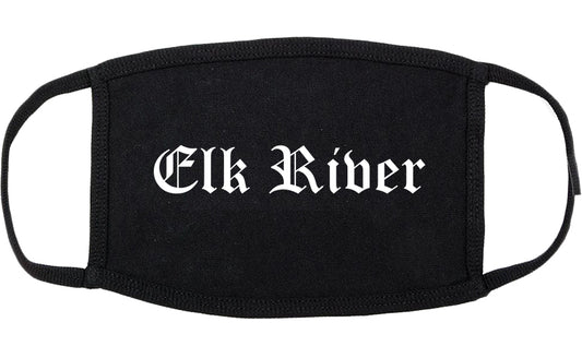 Elk River Minnesota MN Old English Cotton Face Mask Black