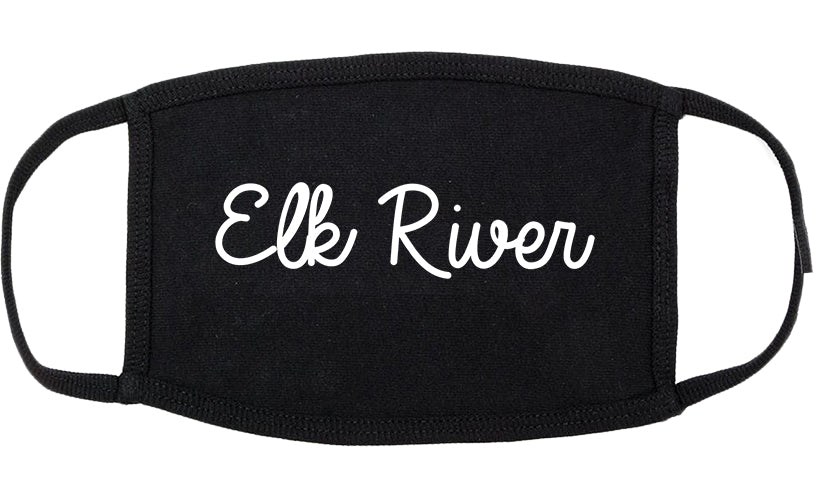 Elk River Minnesota MN Script Cotton Face Mask Black