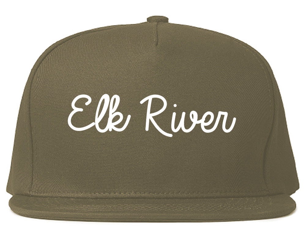 Elk River Minnesota MN Script Mens Snapback Hat Grey