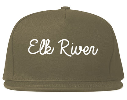 Elk River Minnesota MN Script Mens Snapback Hat Grey
