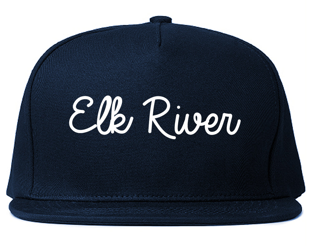 Elk River Minnesota MN Script Mens Snapback Hat Navy Blue