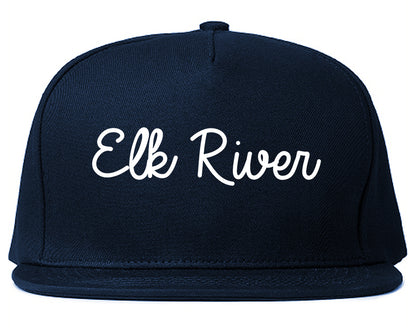 Elk River Minnesota MN Script Mens Snapback Hat Navy Blue