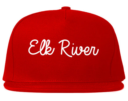 Elk River Minnesota MN Script Mens Snapback Hat Red