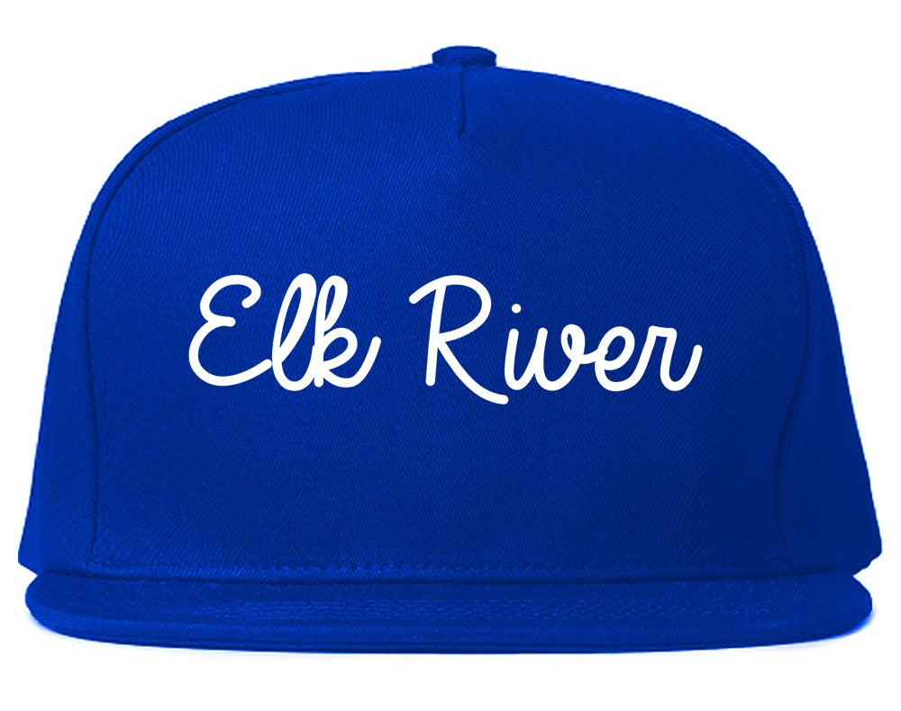 Elk River Minnesota MN Script Mens Snapback Hat Royal Blue