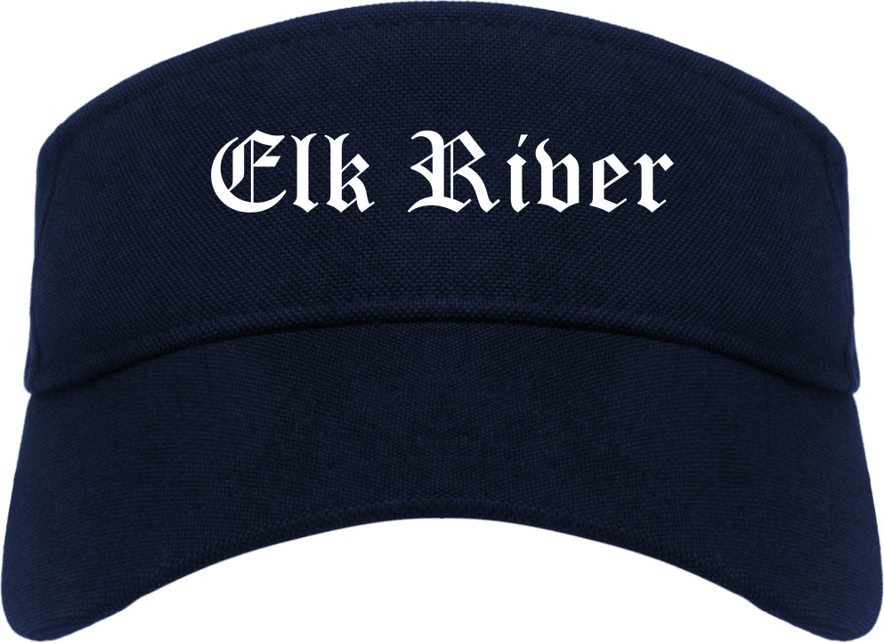 Elk River Minnesota MN Old English Mens Visor Cap Hat Navy Blue