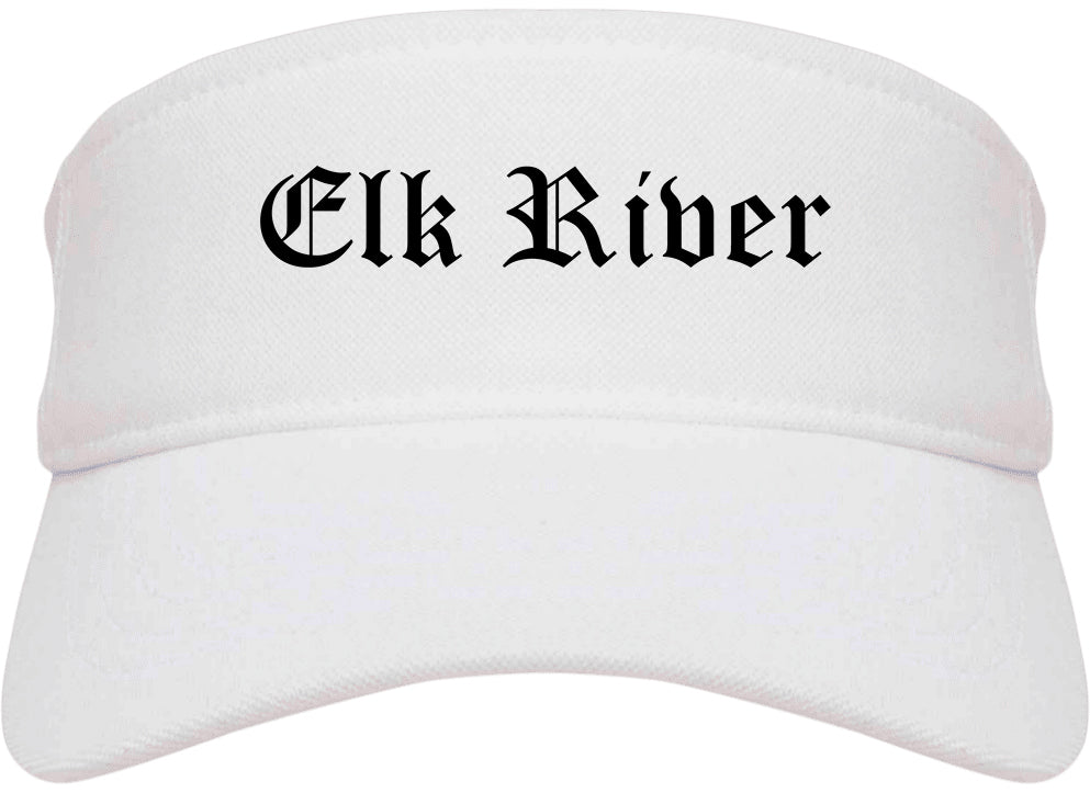 Elk River Minnesota MN Old English Mens Visor Cap Hat White