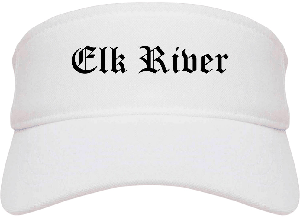 Elk River Minnesota MN Old English Mens Visor Cap Hat White