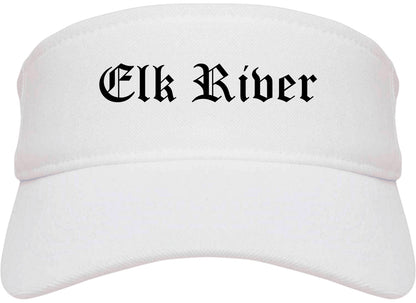 Elk River Minnesota MN Old English Mens Visor Cap Hat White