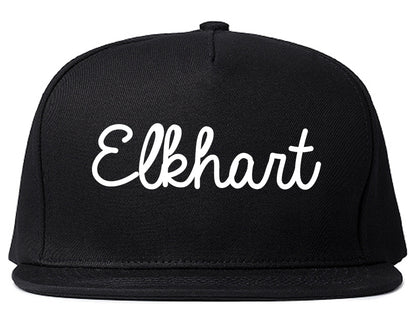 Elkhart Indiana IN Script Mens Snapback Hat Black